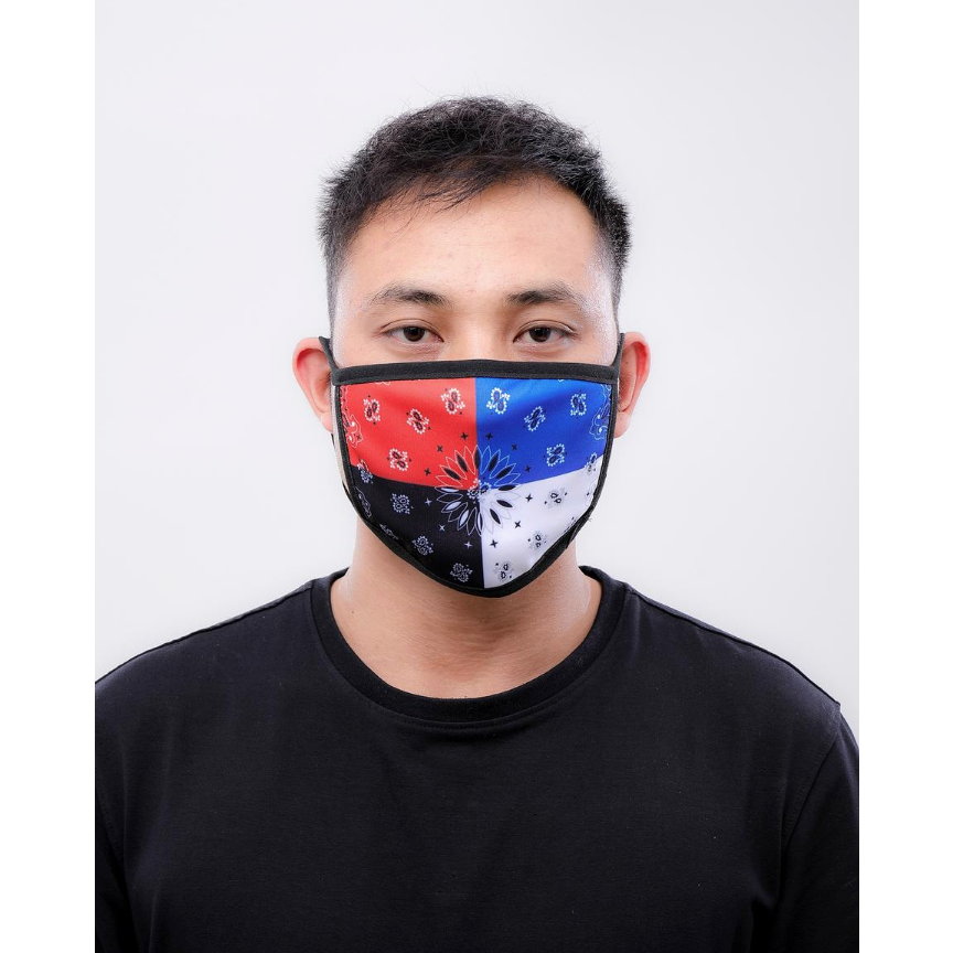 Colorful paisley patterned face mask designed for protection and style