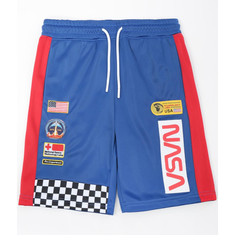 Hudson Kids Raceway NASA Shorts in Royal Blue for active kids who love space exploration