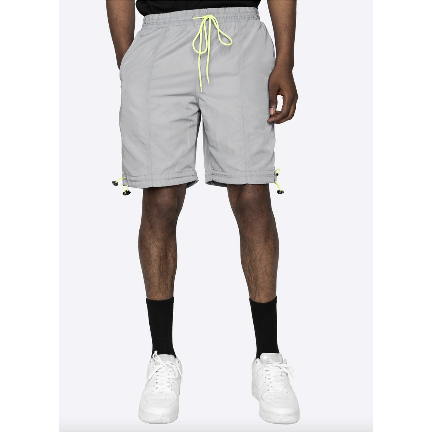 Men's EPTM Hyper Track Shorts in Silver with Reflective Stripe Detailing