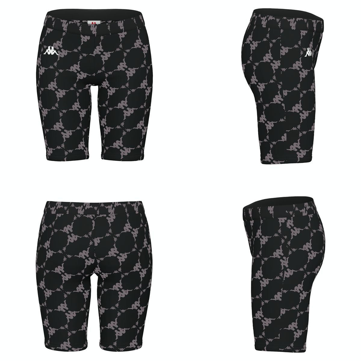 Women's Kappa Black/Grey Authentic Malin Shorts (36142LW-A0C) for athletic activities and casual wear