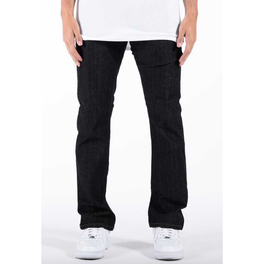 BLKWD The Linden Raw - Black Zoo Jeans (w/Khaki Stitching)