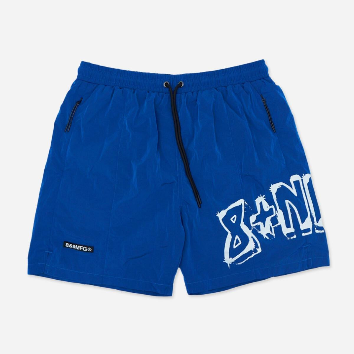 Men's 8&9 Super Krinkle Shorts in Blue, featuring a textured fabric and comfortable fit