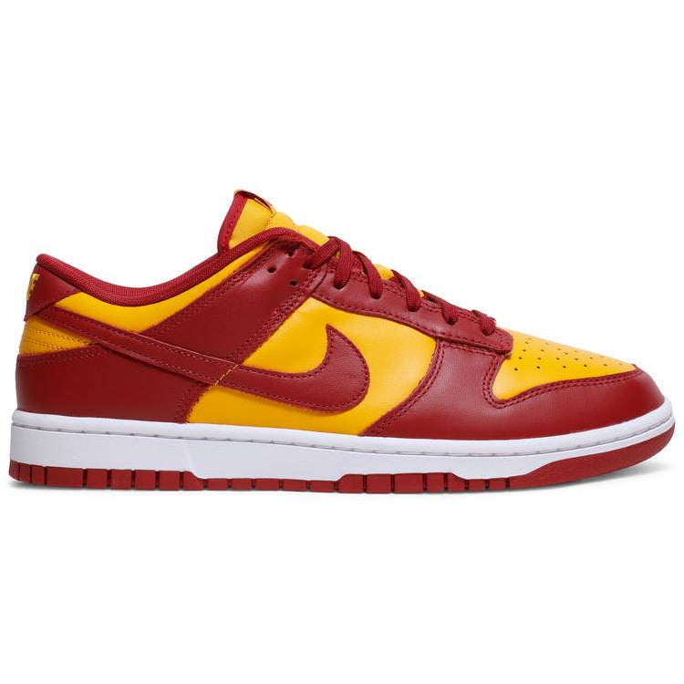 Nike Dunk Low - Midas Gold (DD1391-701) shoes in shiny metallic gold color with white sole and iconic swoosh logo, perfect for casual and athletic wear