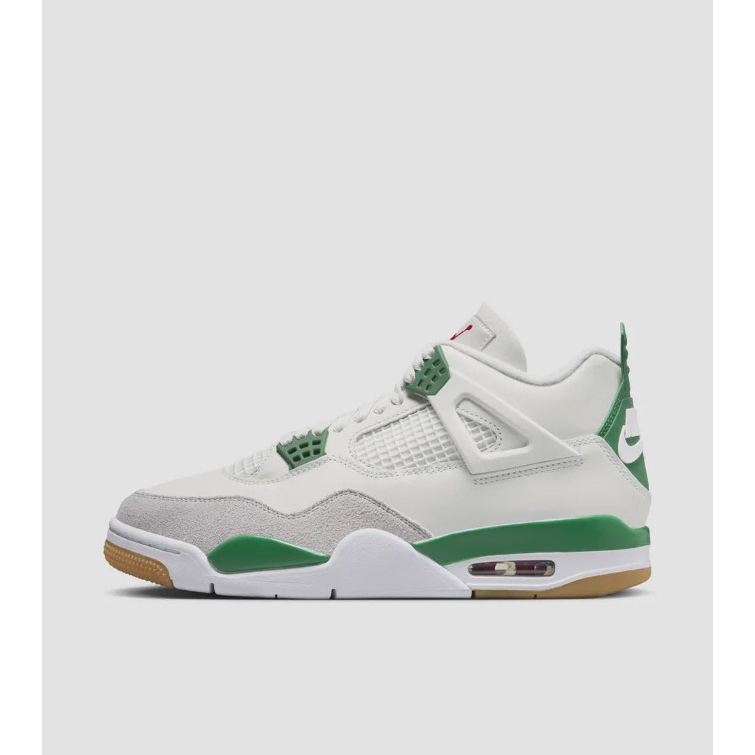 High-top Jordan 4 Retro SB sneakers in Pine Green colorway (DR5415-103)