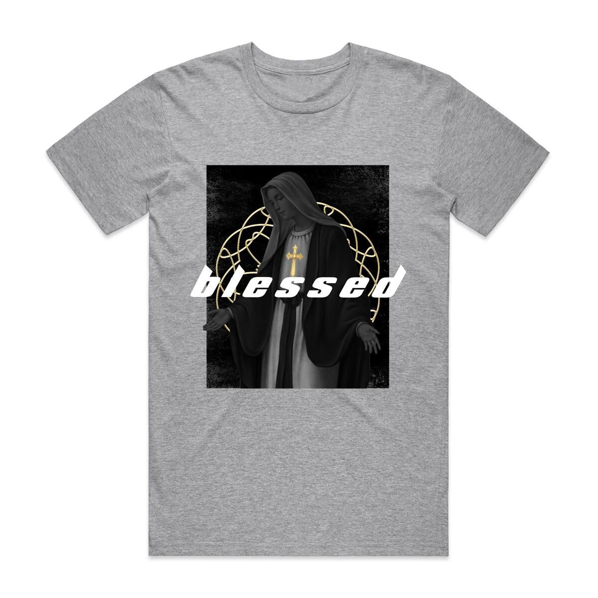 Just Hustle "Blessed Dark Mary" Heather Grey Tee