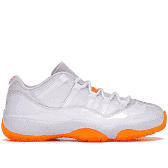 New 2021 release of the women's Jordan 11 Retro Low Bright Citrus sneakers