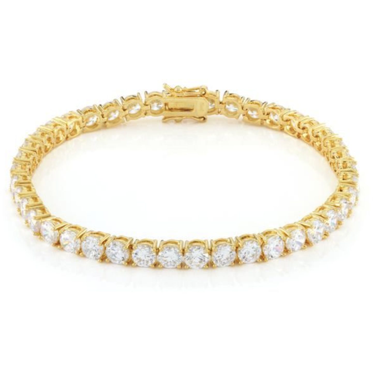 King Ice 5mm - Gold Single Row Tennis Bracelet