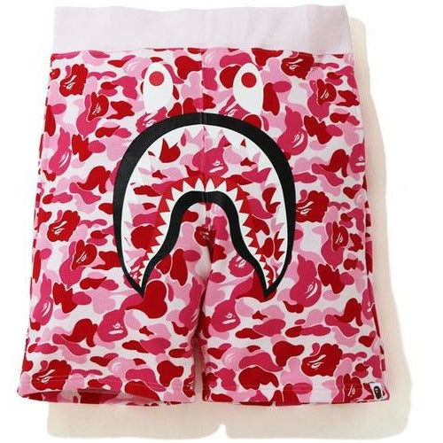 Light pink Bape ABC Camo Shark Sweat Shorts with stylish design