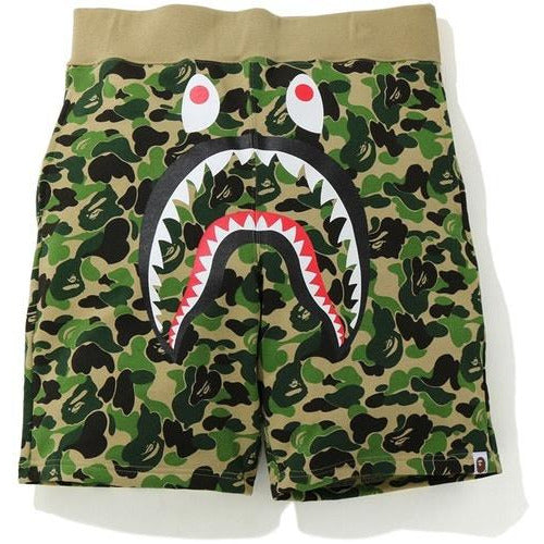 Green BAPE ABC Camo Shark Sweat Shorts, stylish and comfortable streetwear