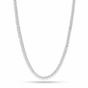 Shimmering King Ice 5mm White Gold Single Row CZ Tennis Chain 24 showcasing elegant luxury and style