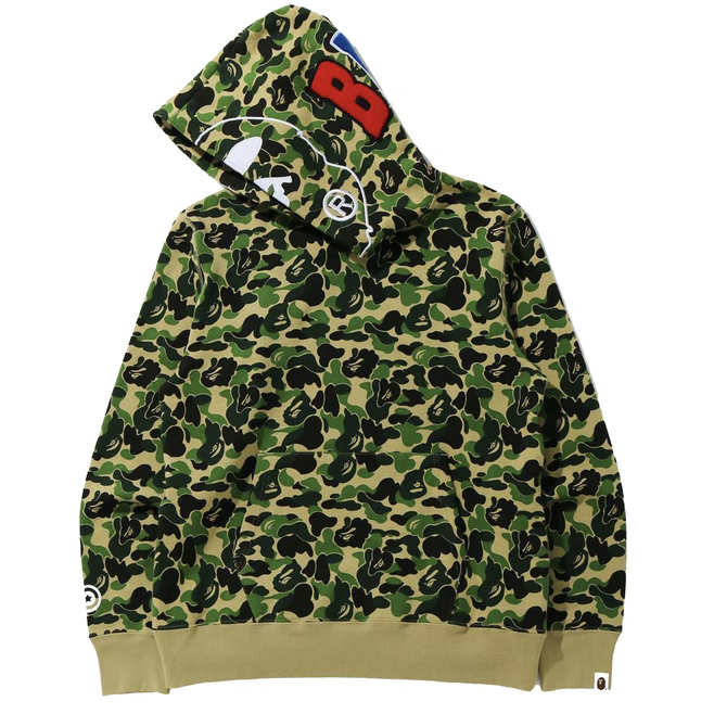 A Bathing Ape Men Big ABC Camo Shark Full Zip Hoodie blue