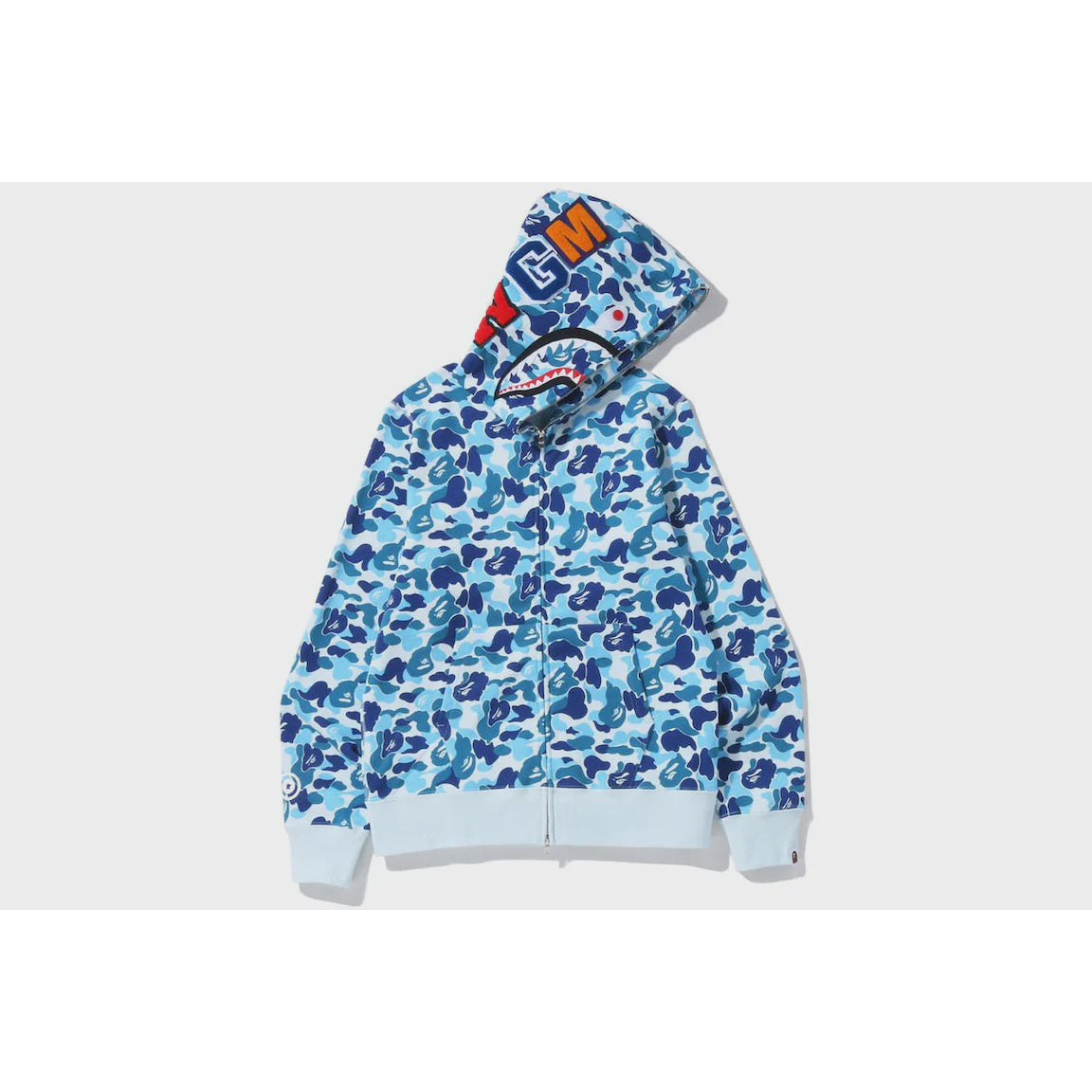 Blue BAPE ABC Camo Shark Full Zip Hoodie for Spring/Summer 2023
