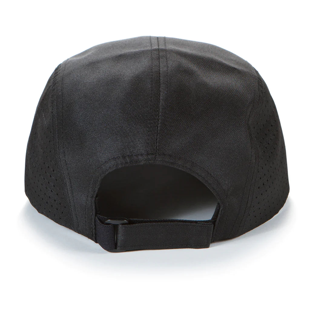 Black canvas 5 panel catamaran hat with Cookies logo embroidery