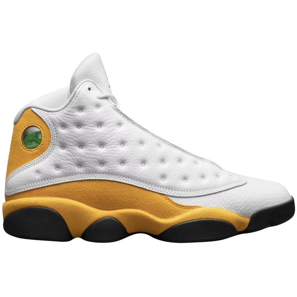 Black and yellow Jordan 13 Retro -Del Sol (GS) sneakers for kids