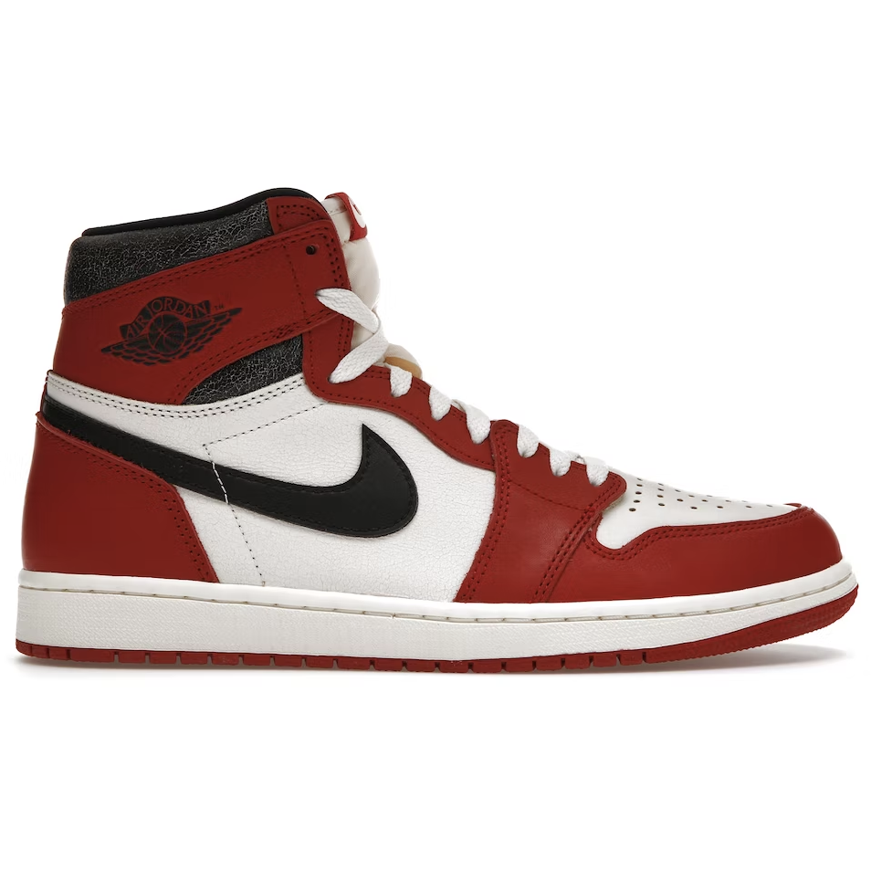 Classic red and white Jordan 1 Retro High OG - Chicago Lost and Found sneaker, a timeless and iconic footwear choice for sneakerheads and collectors