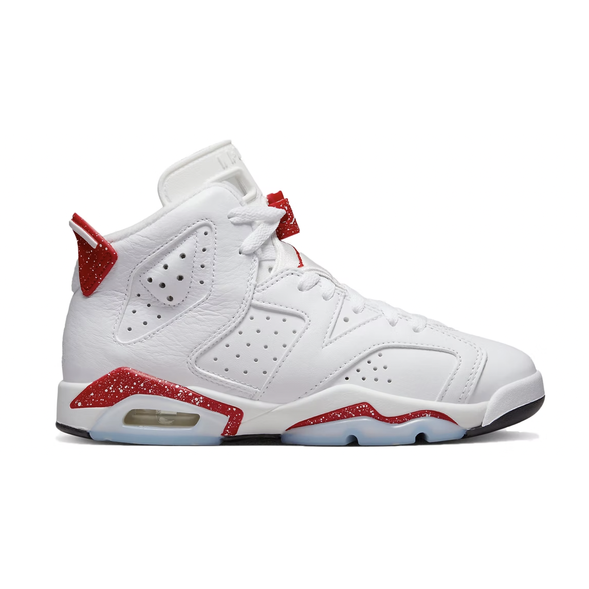 Jordan 6 Retro -Red Oreo (GS) - Youth basketball shoes in red and black colorway with Oreo pattern detailing on the sole