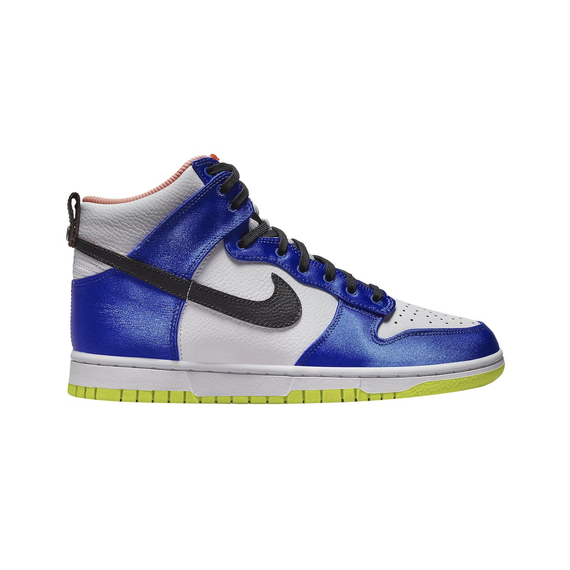 Nike Dunk High Blue Satin Women's shoes, with white sole and blue fabric upper, stylish and comfortable for everyday wear