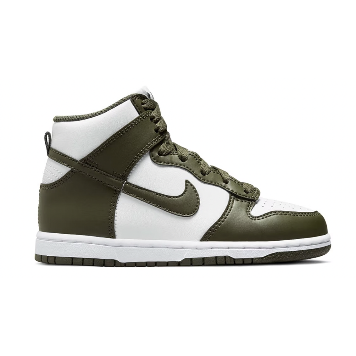 Nike Dunk High Retro -Cargo Khaki (PS) kids' sneakers in stylish green color