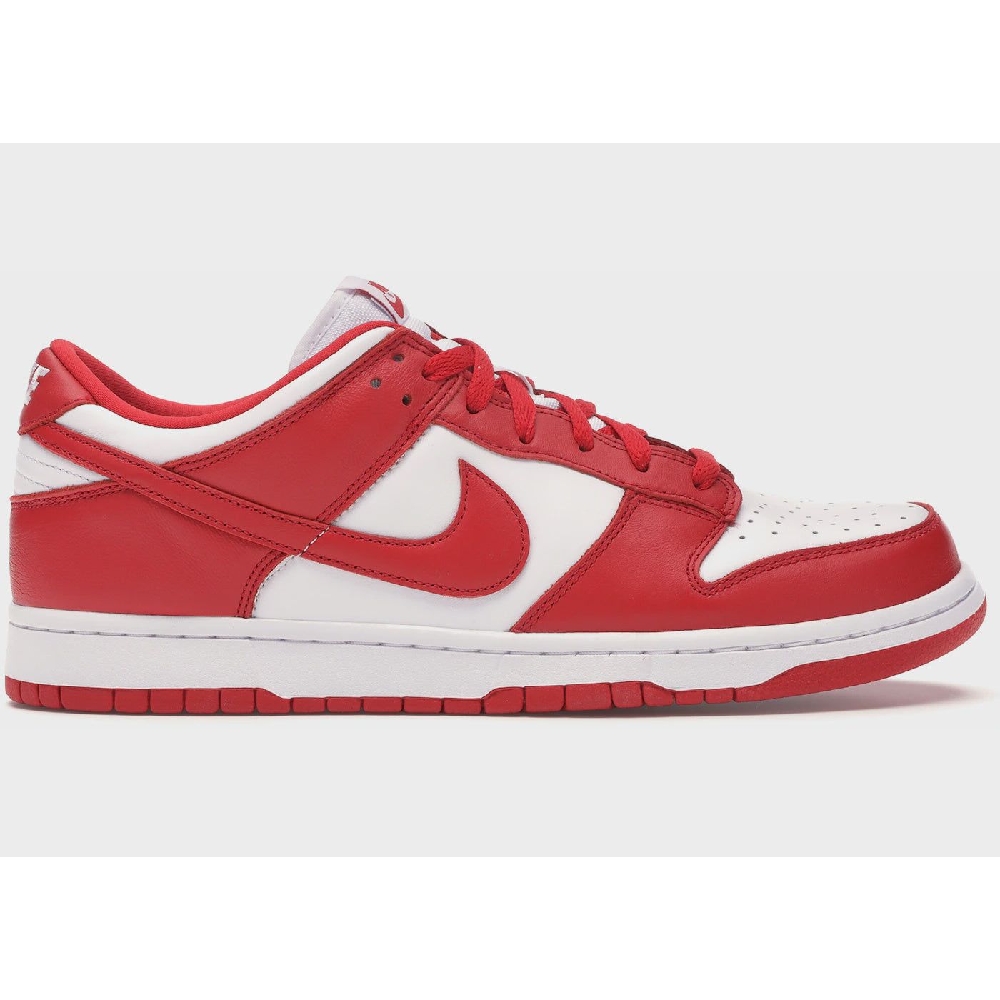 Nike Dunk Low SP - St John's (2020/23) (CU1727-100) - A stylish and vibrant sneaker featuring red, white, and black colorway
