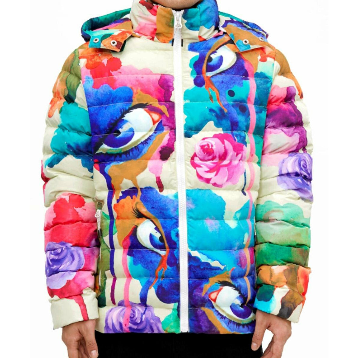 ROKU BOTANICAL EYES BUBBLE JACKET (RK6480485) featuring a stylish, lightweight design for ultimate comfort and warmth during outdoor activities