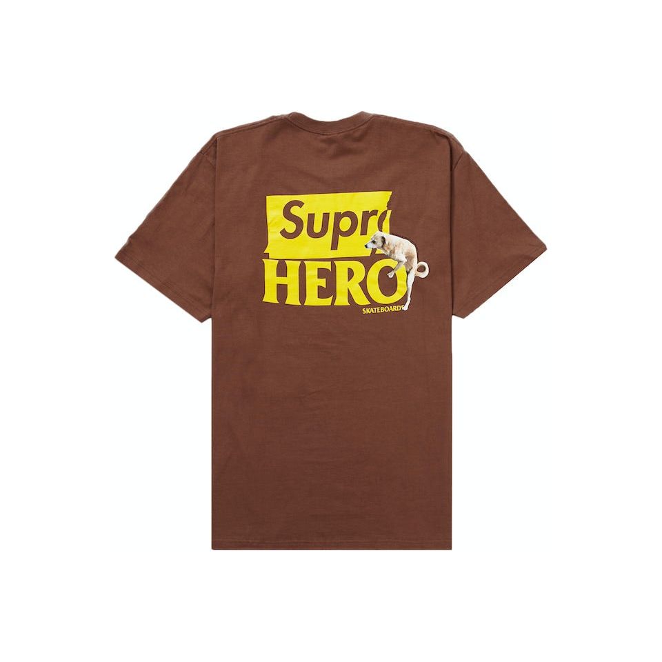 A brown Supreme ANTIHERO Dog Tee from the SS22 collection