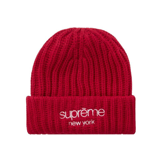 Supreme Classic Logo Chunky Ribbed Beanie - Red (FW23)