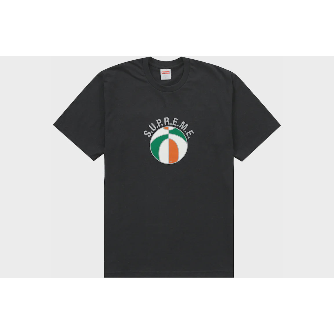 Black Supreme League Tee featuring bold white logo print on front