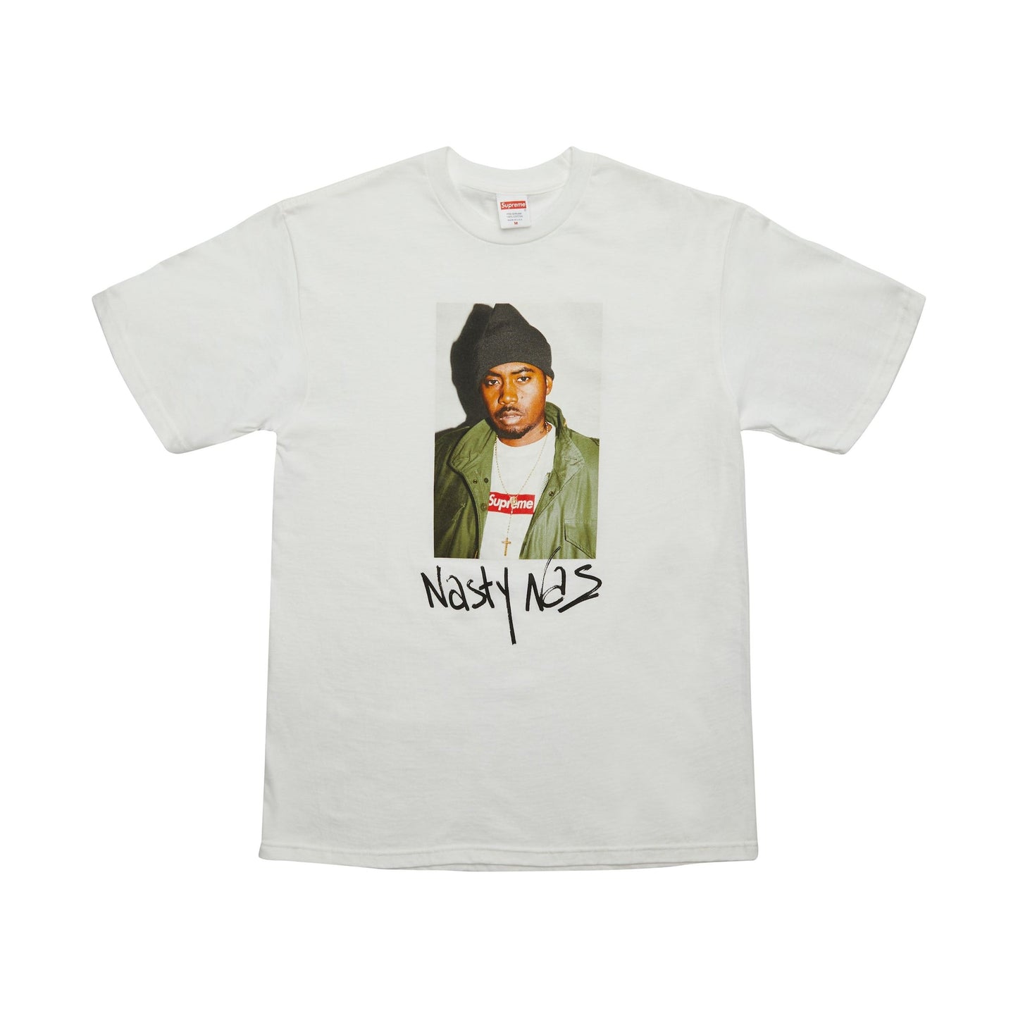 Supreme Nas Tee in White from Fall/Winter 2017 Collection, a stylish and iconic streetwear graphic t-shirt