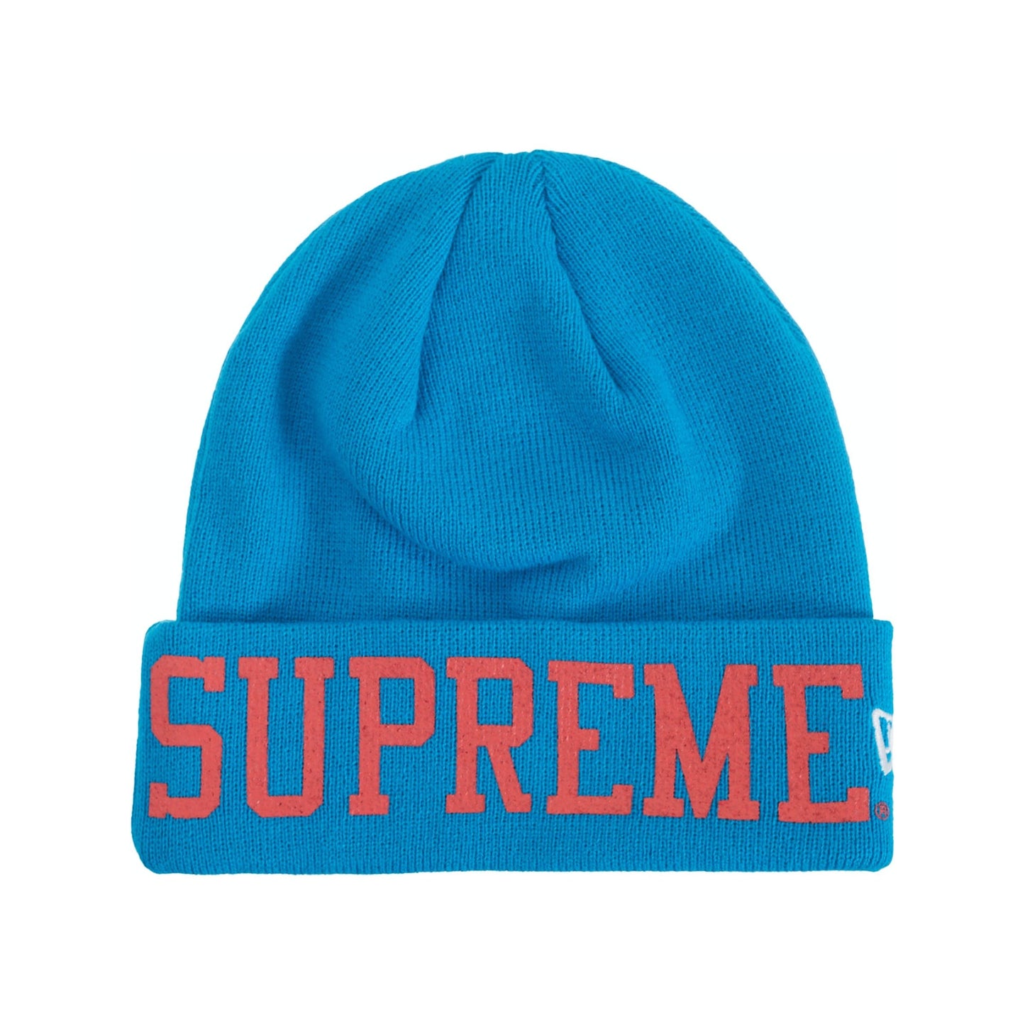A detailed image of the Supreme New Era Varsity Beanie in Slate, a stylish and versatile winter accessory for the Fall/Winter 2023 collection