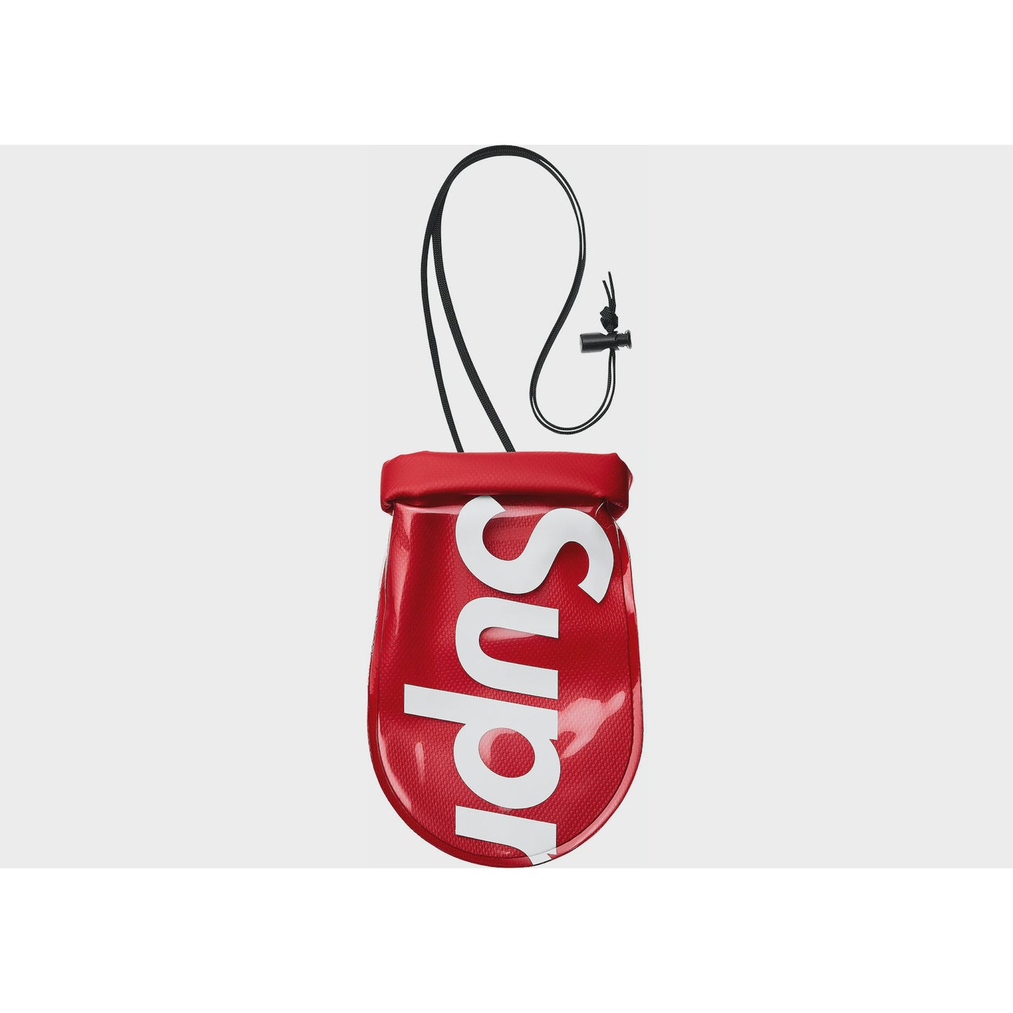 Large red Supreme SealLine See Pouch, a waterproof storage solution for outdoor gear and electronics