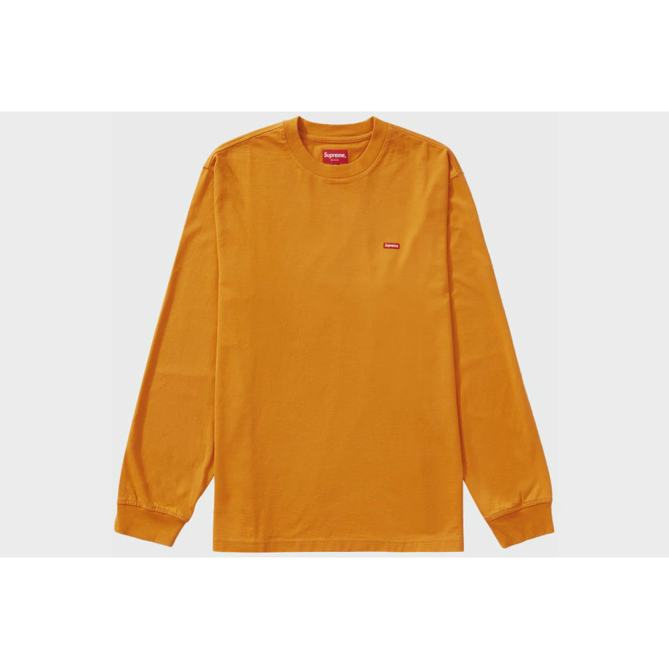 Supreme Small Box Long Sleeve (FW21) - Dark Orange shirt on white background