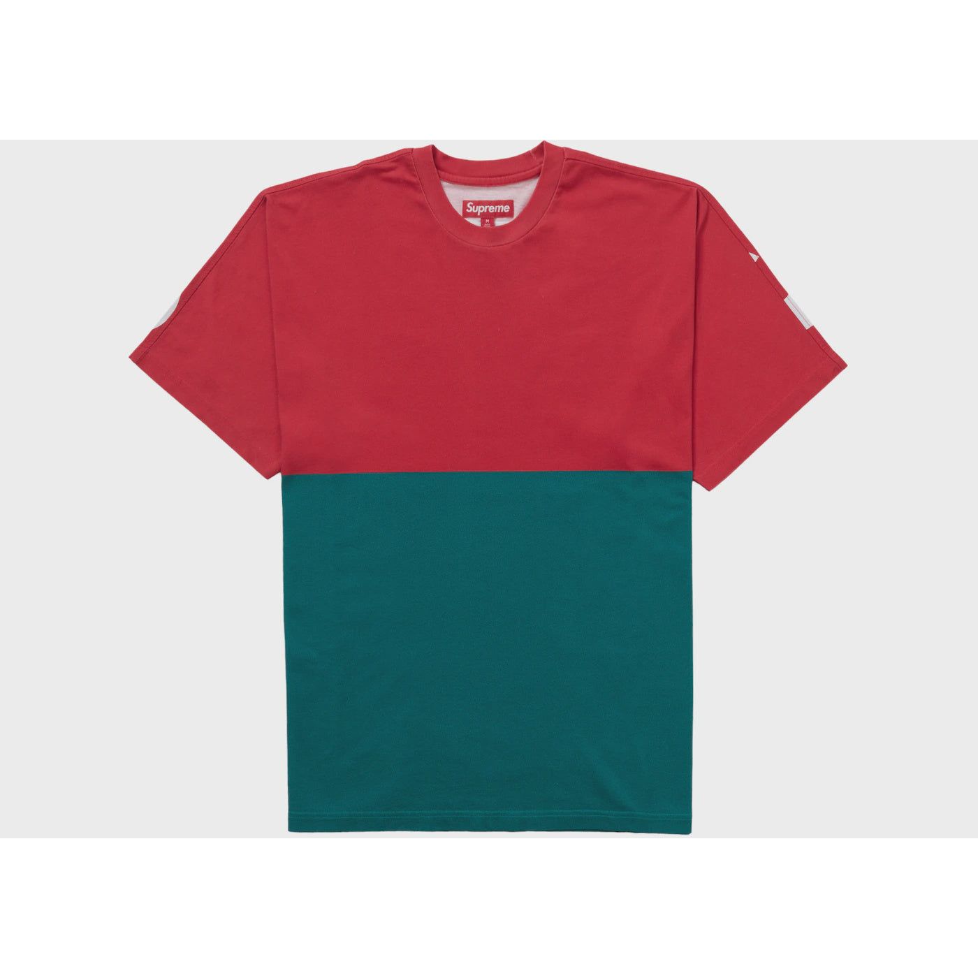 Supreme Split S/S Tee in vibrant red color from Fall/Winter 2023 collection