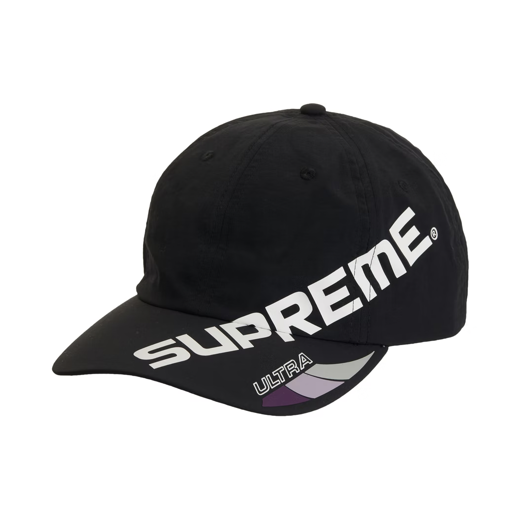 Black Supreme Ultra 6-Panel cap with adjustable strap and embroidered logo