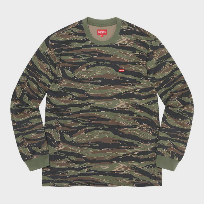 Supreme Small Box Long Sleeve (FW21) - Tigerstripe Camo product showcasing unique tigerstripe camo design for the Fall/Winter 2021 collection