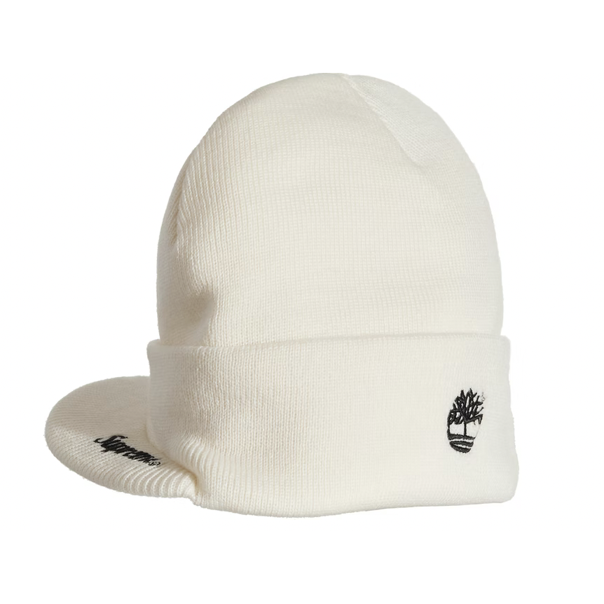 Supreme Timberland Radar Beanie in Cream, a high-quality knit hat perfect for stylish winter wear