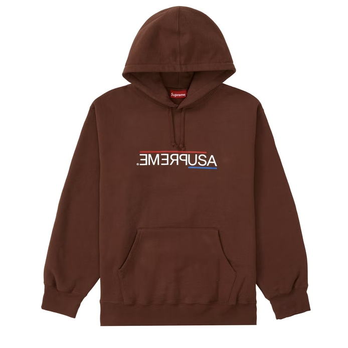 Supreme USA Hooded Sweatshirt Dark Brown, warm and stylish streetwear
