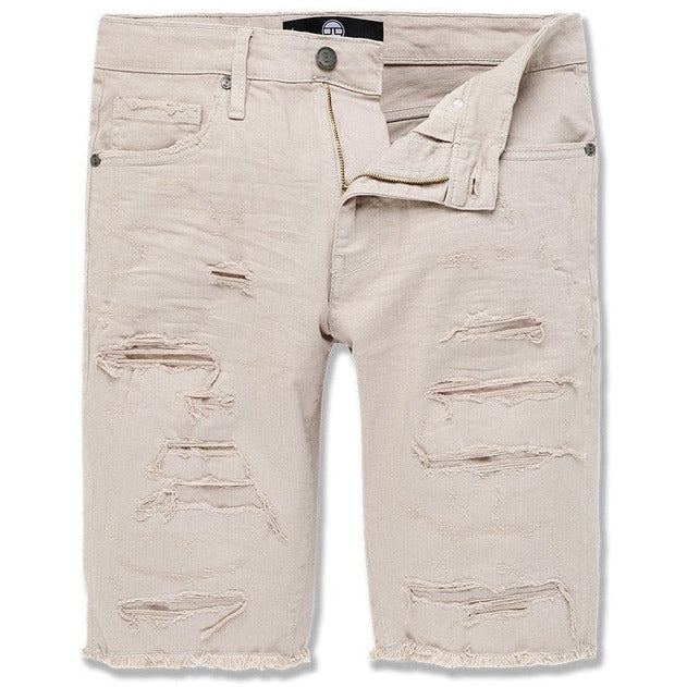 Jordan Craig Tulsa Twill Denim Shorts in Latte, a stylish and comfortable wardrobe essential for summer