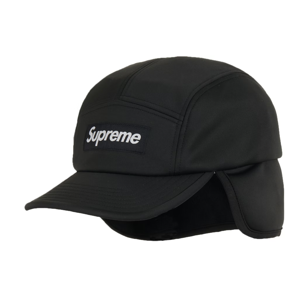 Black Supreme WINDSTOPPER Earflap Camp Cap with stylish design and comfortable fit