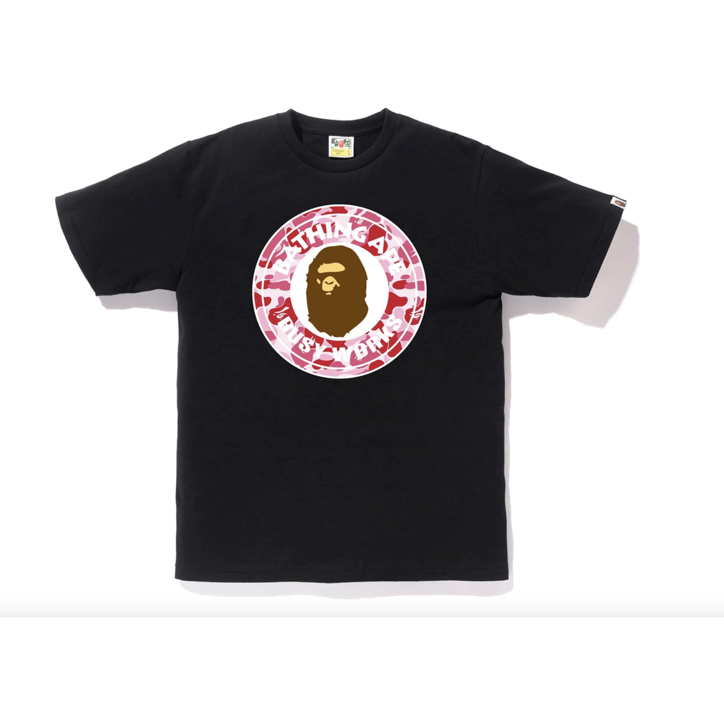 BAPE ABC Camo Busy Works Tee - Black/Pink
