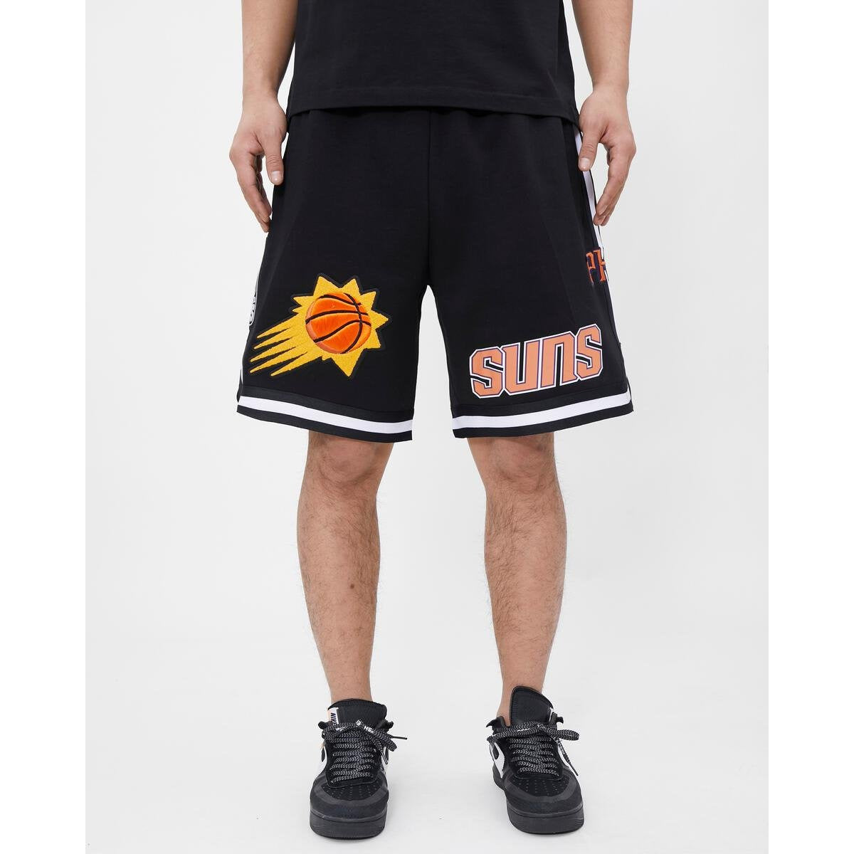 Black Phoenix Suns Pro Team Shorts featuring the team's logo