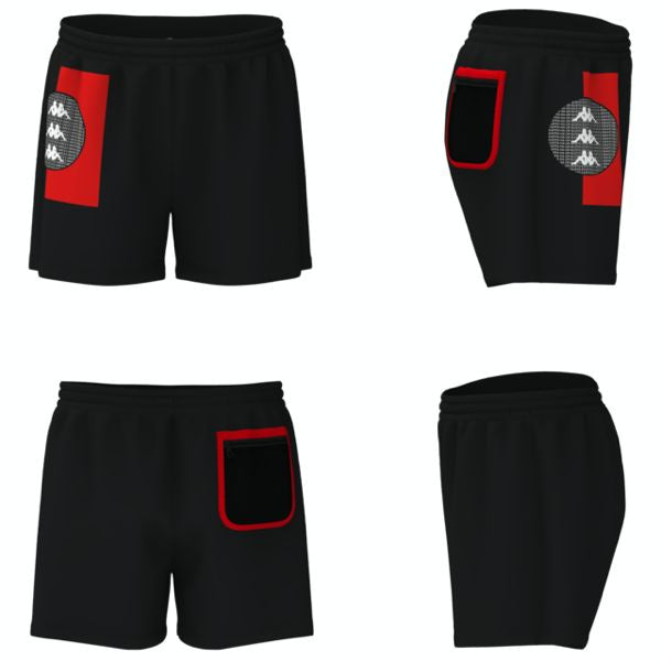 Black and red KIDS Kappa Authentic HB Ethan Shorts with 3116FZWY-A04 product code