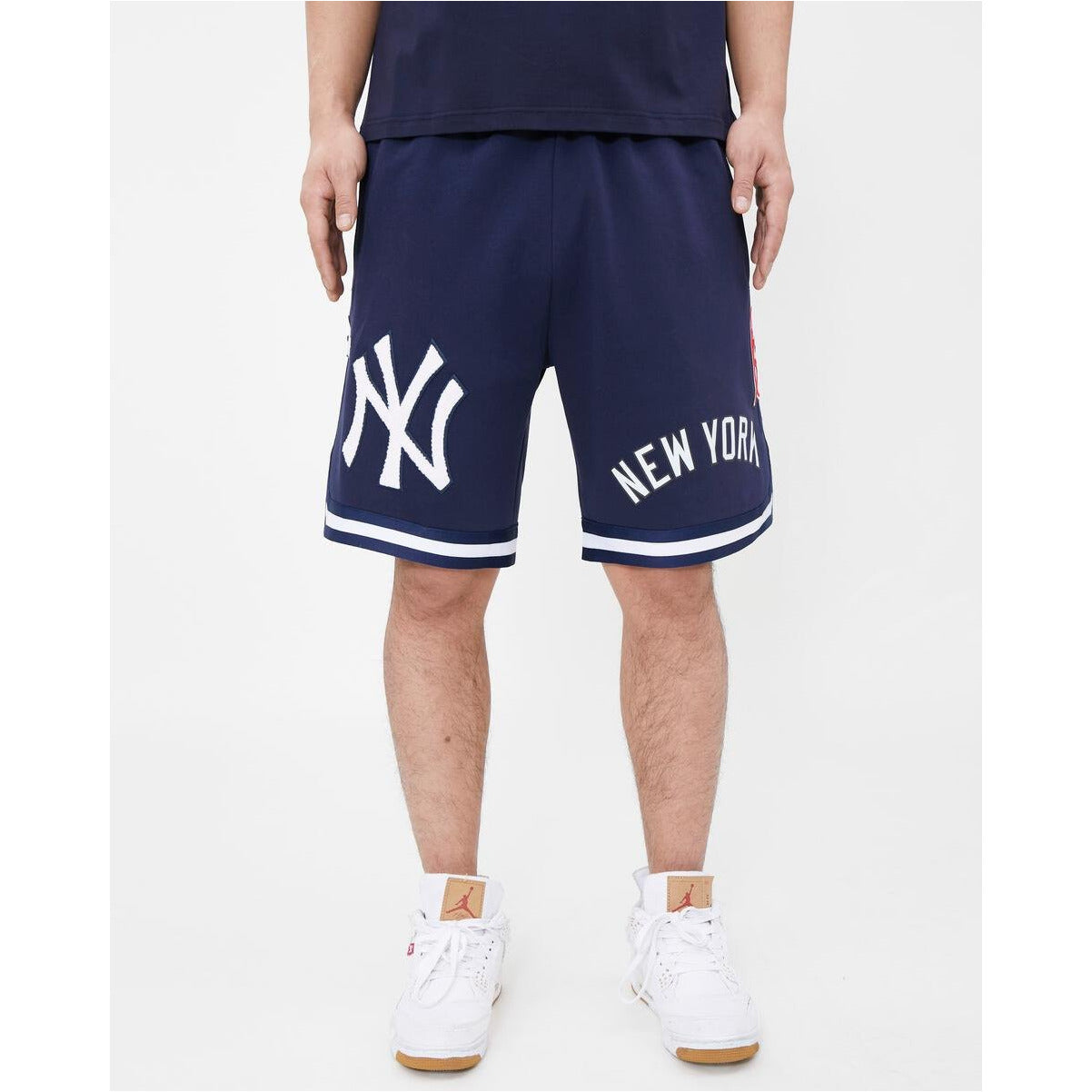 Pro Standard Mens Yankees Chrome T-Shirt - Navy/White Size XL