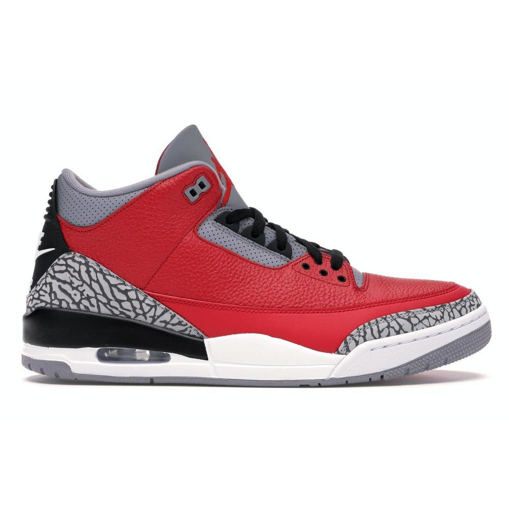 High-quality image of the Jordan 3 Retro SE Unite - Fire Red sneakers, showcasing the iconic design and vibrant red colorway for a bold and stylish look