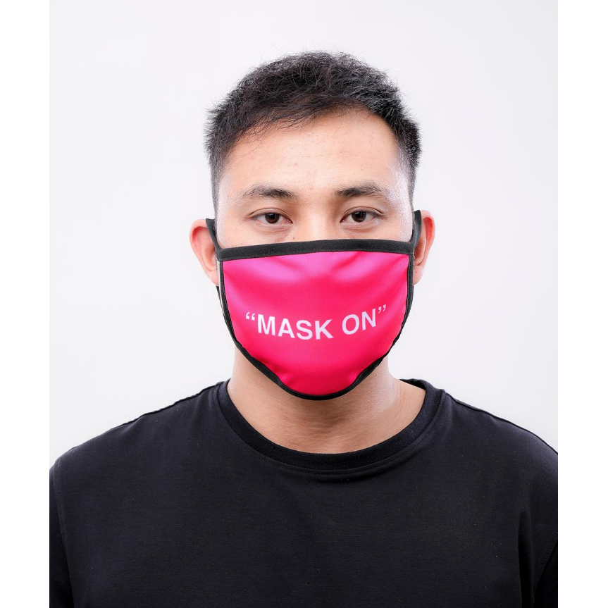 Stylish pink Hudson Mask On face mask with comfortable adjustable straps