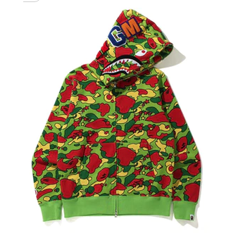 Bape, Sweaters, Bape Full Zip Hoodie Red Camouflage