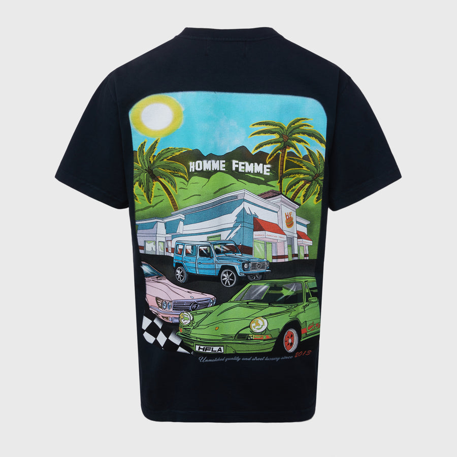 Homme + Femme - Burgers and Benz Tee - Black (HFSS2022112-1)