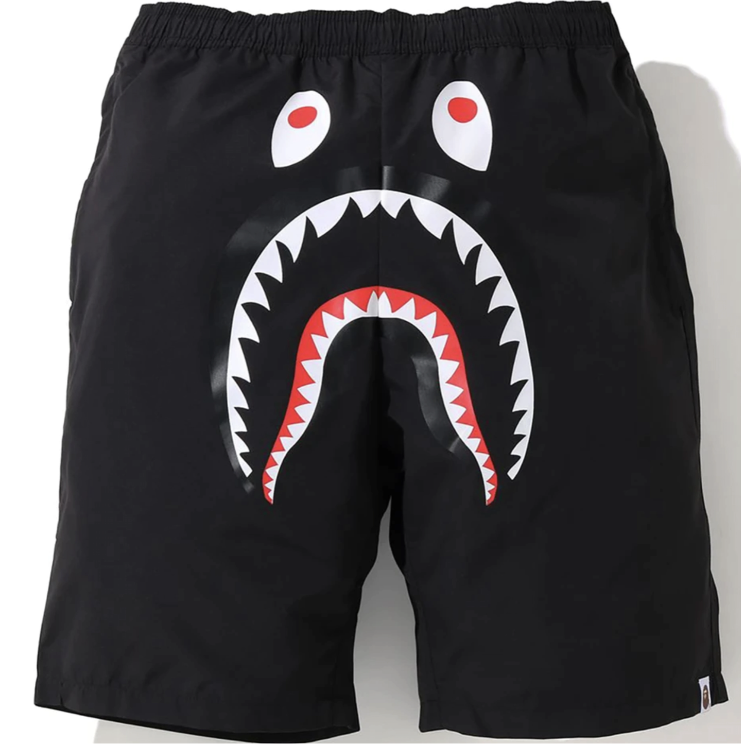 Men's BAPE Solid Shark Beach Shorts in Black, stylish and comfortable swimwear for summer