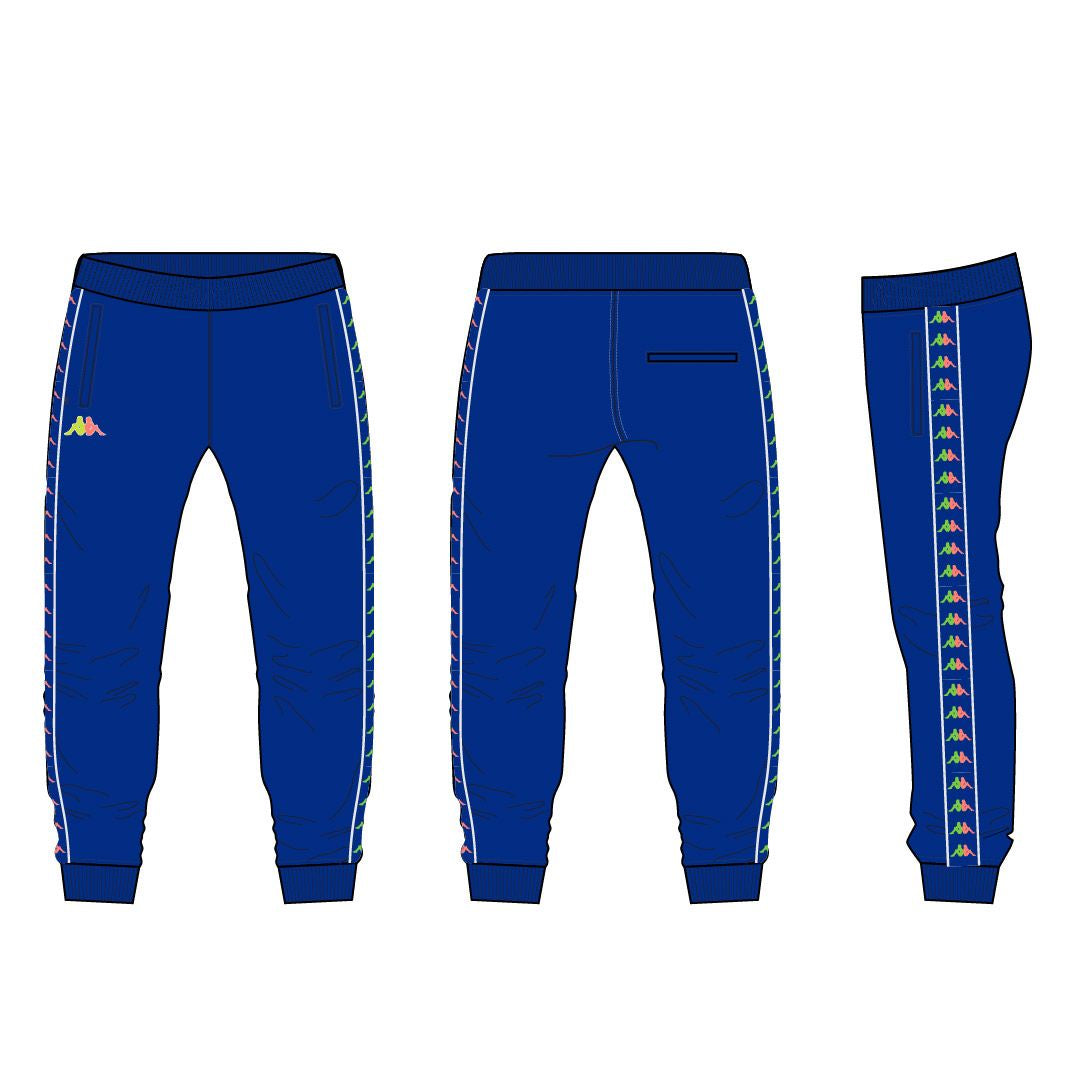 Kids Kappa 222 Banda Gibbon Blue/Green Joggers (371644WY-A03) for active play and sports activities, featuring a stylish design and durable construction