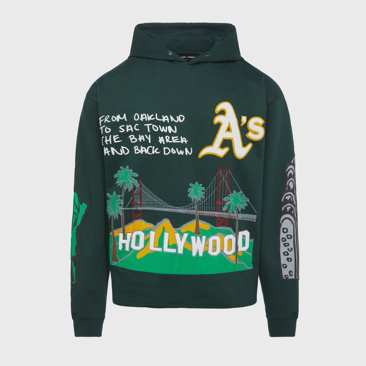 Homme Femme Cali to NYC Hoodie Forest Green (HFSS2022137-3)
