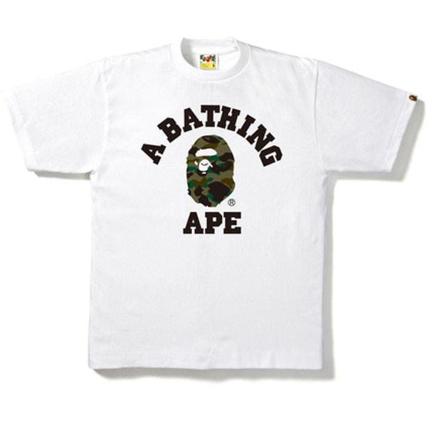 BAPE 1st Camo College Tee - White/Green